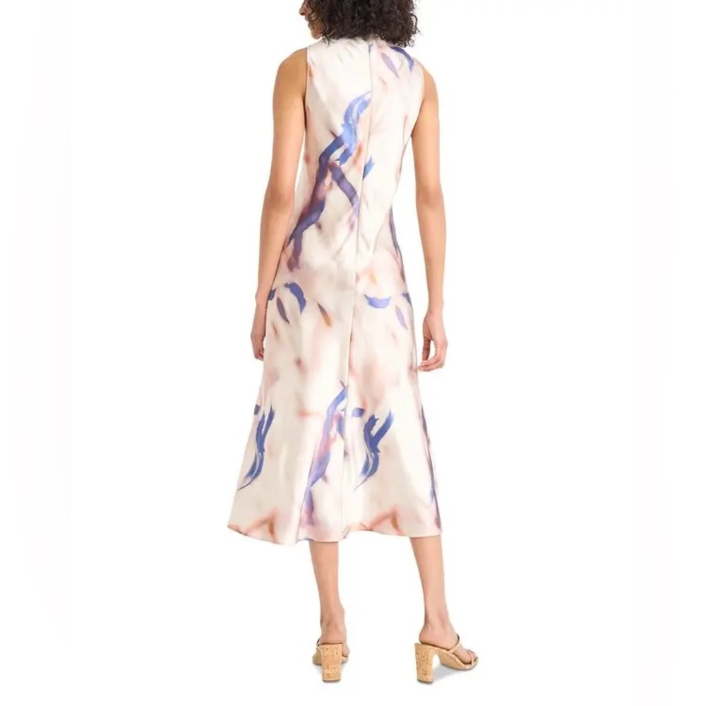 LUXELY women’s High Neck Satin Midi Dress - Picture 2 of 13